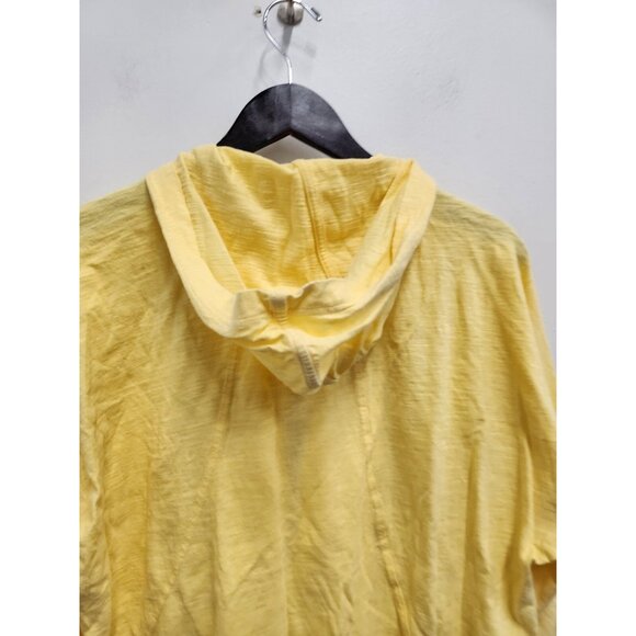 Chicos Zenergy Womens BOHO Hoodie Medium Yellow Full Zip Embroidered Coastal - Picture 8 of 8